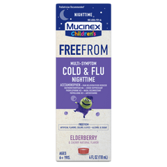 Children's FreeFrom Multi-Symptom Cold & Flu Nighttime Liquid, Elderberry & Cherry Natural Flavor