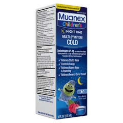 Children's Night Time Multi-Symptom Cold Liquid, Very Berry Flavor - Right Side