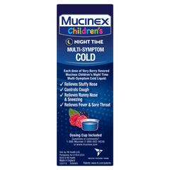 Children's Night Time Multi-Symptom Cold Liquid, Very Berry Flavor - Right Side Pack