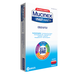 Mucinex Fast Max Cold Flu 20ct front left corner view