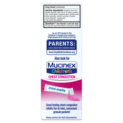 Children's Cough Liquid, Cherry Flavor angled on its left side