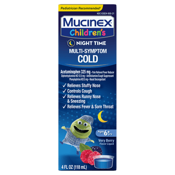 Children's Night Time Multi-Symptom Cold Liquid, Very Berry Flavor