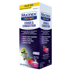 Children's Cough & Congestion Liquid, Very Berry Flavor angled on its right side