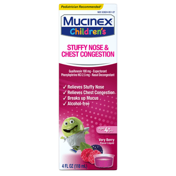 Children's Stuffy Nose & Chest Congestion Liquid, Very Berry Flavor