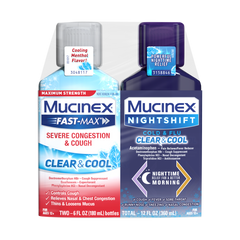 Maximum Strength Fast-Max® Severe Congestion & Cough Clear & Cool + Nightshift™ Cold & Flu Clear & Cool