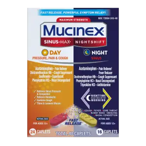 Mucinex® Sinus-Max® Day Pressure, Pain & Cough & Nightshift® Night Sinus Caplets