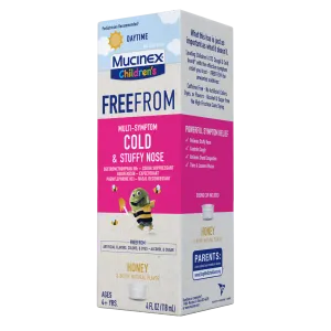 Children's FreeFrom Multi-Symptom Cold & Stuffy Nose Liquid, Honey & Berry Natural Flavor - packshot rightside