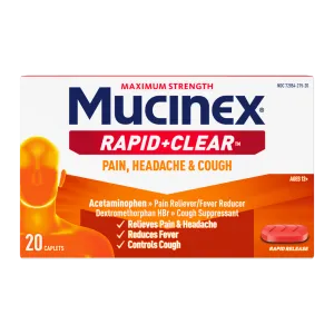 Mucinex® Rapid Clear® Pain, Headache and Cough Caplets