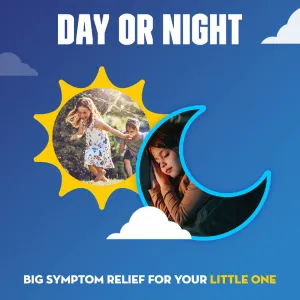 Children's Fever, Sore Throat & Cough Liquid, Honey Flavor day or night