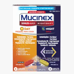 Mucinex® Sinus-Max® Day Pressure, Pain & Cough & Nightshift® Night Sinus Caplets