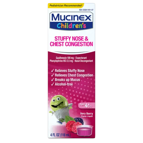 Children's Stuffy Nose & Chest Congestion Liquid, Very Berry Flavor
