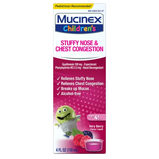 Children's Stuffy Nose & Chest Congestion Liquid, Very Berry Flavor