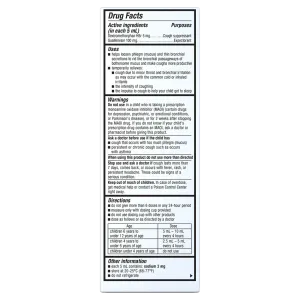 Children's Cough Liquid, Cherry Flavor - packshot backside