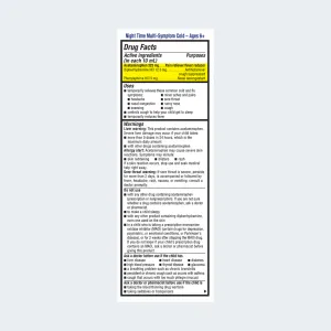 Children’s Multi-Symptom Cold - Drug Facts and uses