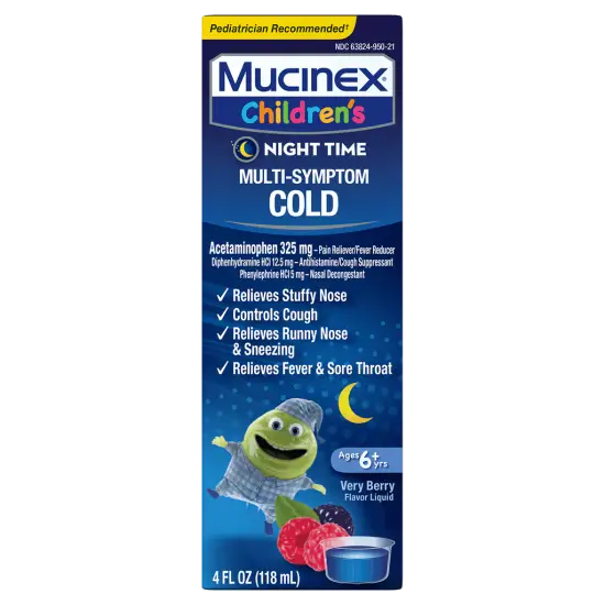 Children's Night Time Multi-Symptom Cold Liquid, Very Berry Flavor
