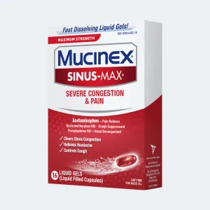 Sinus-Max® Severe Congestion & Pain Liquid Gels packshot rightside