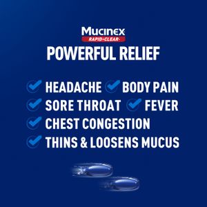Mucinex Rapid+Clear Pain, Headache & Mucus Congestion liquid gels + Mucinex® Sinus-Max® Clear & Cool Nasal Spray 16ct + 0.75oz