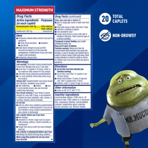 Mucinex® Rapid Clear® Pain, Headache and Mucus Congestion Caplets - drug facts