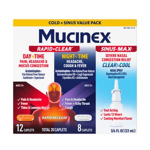 Mucinex® Rapid+Clear™ DayTime/NightTime Caplets + Mucinex® Sinus-Max® Clear & Cool Nasal Spray