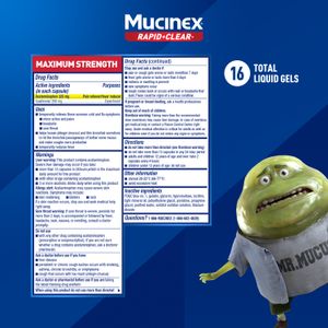 Mucinex Rapid+Clear Pain, Headache & Mucus Congestion liquid gels + Mucinex® Sinus-Max® Clear & Cool Nasal Spray 16ct + 0.75oz