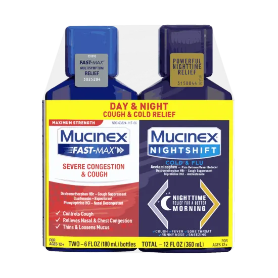 Maximum Strength Fast-Max® Severe Congestion & Cough + Nightshift™ Cold & Flu