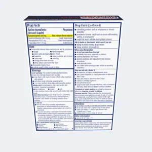 Nightshift® Sinus Caplets - Drug facts