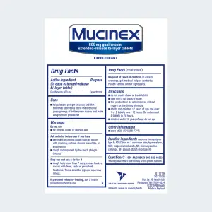 Mucinex® Extended-Release Bi-Layer Tablets - drug facts