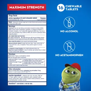 maximum strength 16 chewable tablets