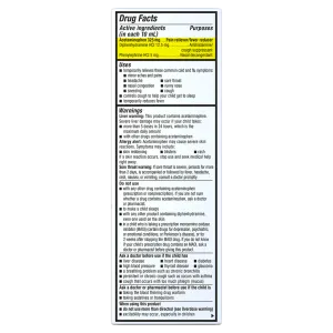 Children's Night Time Multi-Symptom Cold Liquid, Very Berry Flavor - drug facts