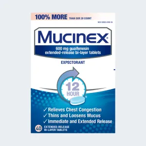 Mucinex® Extended-Release Bi-Layer Tablets 12 hour relieves chest congestion