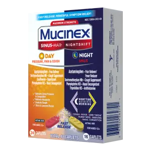 Mucinex® Sinus-Max® Day Pressure, Pain & Cough & Nightshift® Night Sinus Caplets.webp