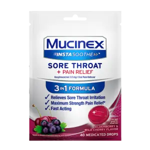 InstaSoothe™ Sore Throat + Pain Relief Drops - elder wild cherry flavor