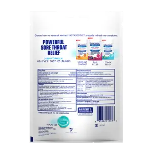 InstaSoothe™ Sore Throat Cough Relief - drug facts