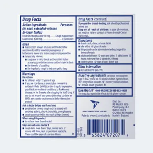 Maximum Strength Mucinex® DM Extended-Release Bi-Layer Tablets Drug facts