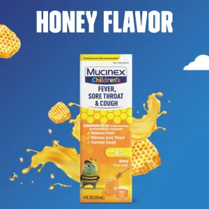 Children's Fever, Sore Throat & Cough Liquid with Honey Flavor