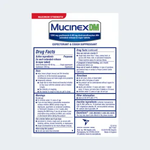 Maximum Strength Mucinex® DM Extended-Release Bi-Layer Tablets drug facts
