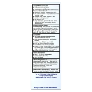 Children's Night Time Multi-Symptom Cold Liquid, Very Berry Flavor - packshot backside