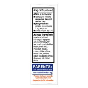 Children's Cough & Chest Congestion Mini-Melts - Orange Creme packshot leftside